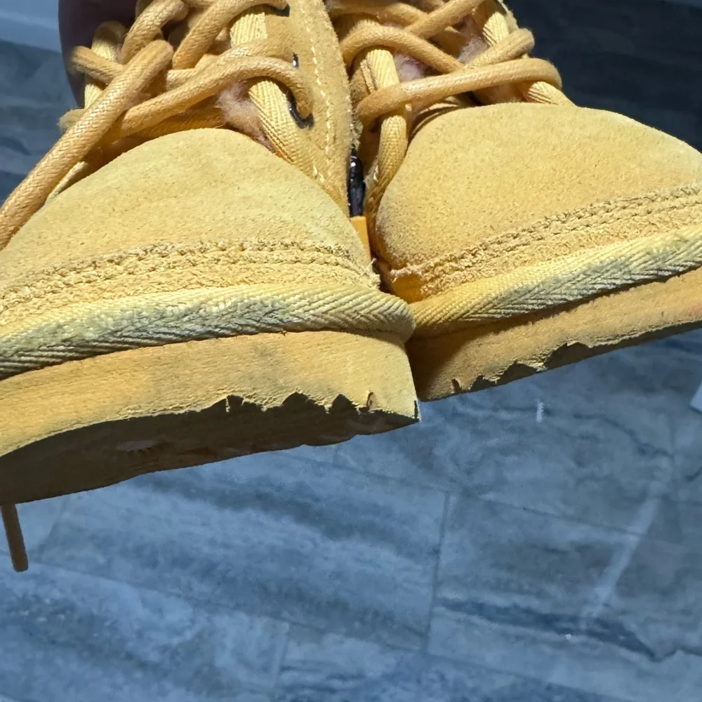 UGG Kids Yellow Lace-Up Boots